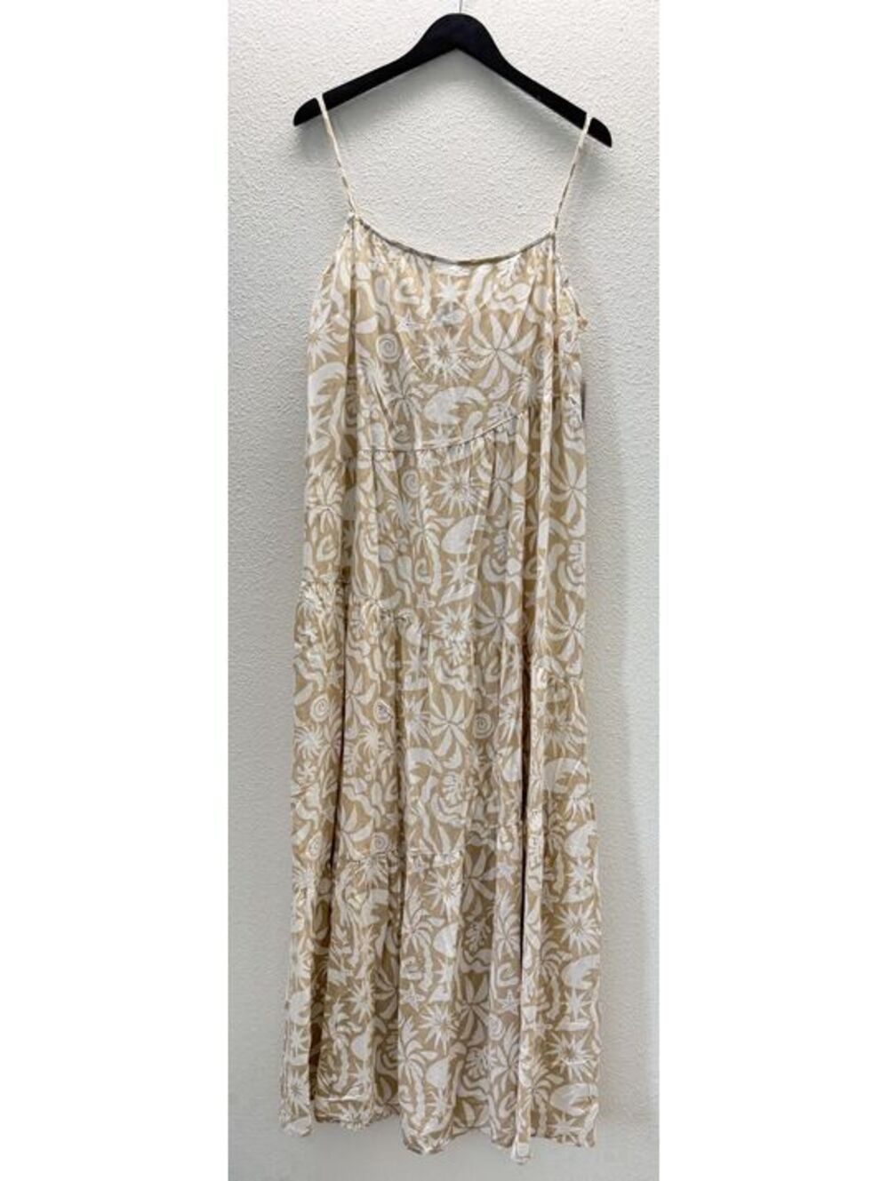 Wild Fable Taupe Cream Floral Print Maxi Dress Women Size XL